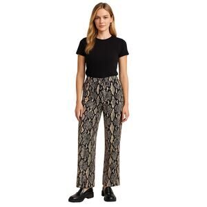 I.N.C. Snake Print Wide Leg Pants Size XL Neutral Tan Y2K Statement